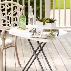 Mesa Auxiliar Plegable Ajustable En Altura LIFETIME 66 X 46 X 61-71 Cm -Tienda de muebles de jardín cb0462e9af0fe9cd655dc6386d462062f4ca89e9 f21fcbe74709492b9586f91f7b3b4435