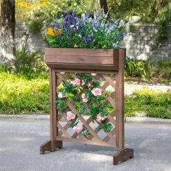 Outsunny Jardinera Con Enrejado De Madera Maciza Soporte Para Flores Plantas Trepaderas Balcón Patio Jardín Al Aire Libre 68x30x85,5 Cm Marrón -Tienda de muebles de jardín cbc7c07f15783439ff89ca826429f16ff5768324 64fb689838934ebaab812b67ce49118d