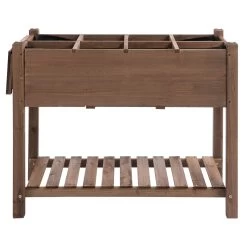Outsunny Huerto Urbano Con Estantes Jardinera Elevada De Madera Macizapara Cultivo Flores Verduras Hierbas 123x54x74 Cm Marrón -Tienda de muebles de jardín cc44e48031cba23e0d9cd394e4ef654af15b3f26 996e78ff965846a49adc2d7dd47f4a29