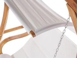 Columpio De Madera De Alerce Oscura/beige Crema APRILIA -Tienda de muebles de jardín cc4dd1b4b6c7e0afbe3aca12dac3e8622d4003de 125e086327b44e0d977cfbcc7e5820cd