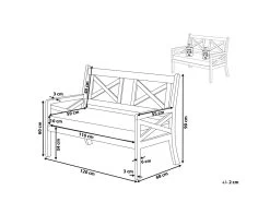 Banco De Jardín En Madera Blanca 120 Cm Con Cojín Azul Oscuro BALTIC -Tienda de muebles de jardín ccad90cb80e3a50fc26d785bd337d0a2cd9ac01a 7127d0ad207542a499114cdbee80288c