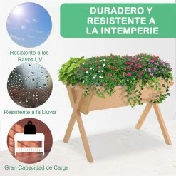 Outsunny Huerto Urbano De Madera 100x70x80 Cm Mesa De Cultivo Para Plantas Flores Hortalizas Con Patas Elevadas 4 Orificios De Drenaje Y Tela Geotextil -Tienda de muebles de jardín cd17069eb01496b9cbf1ad0f4f2d71d8c2132238 d387783848184fdc880bbd8d480cd0a9