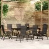 Juego De Comedor Para Jardín 9 Piezas Negro VidaXL -Tienda de muebles de jardín cd791a55202eabc167e0be522fc365316253ee0c c42ab2b11a5846f39366873db5901bda
