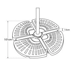 Happy Garden - Base De Sombrilla - Lote De 4 Losas Redondas Rellenables SAINT MALO -Tienda de muebles de jardín cd95f9e0eb4a4d1f6021efd62043270fcd093d48 96ecaa942820486fb3b0fff2afd92818