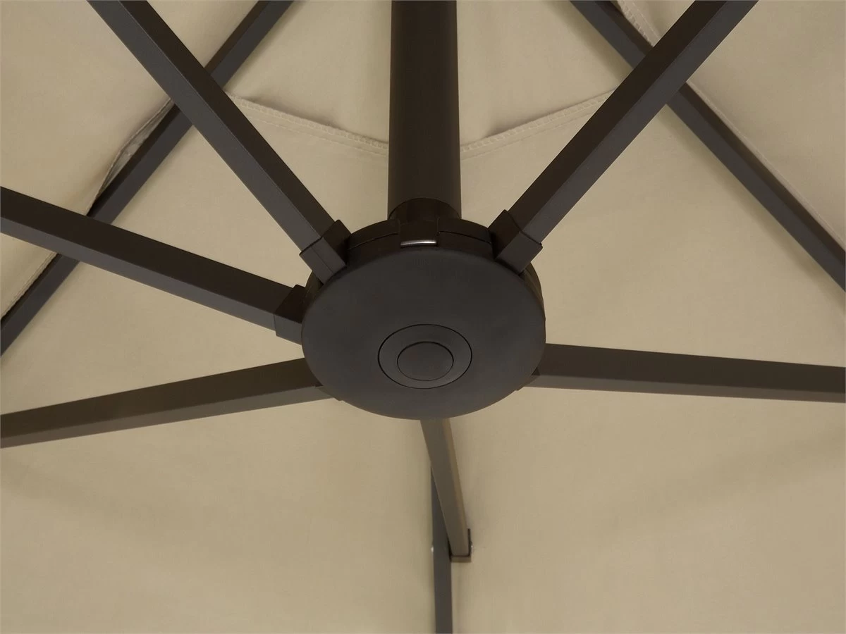 Sombrilla De Jardín Con Doble Toldo Gris Beige 460 Cm SIBILLA 10 Sombrilla De Jardín Con Doble Toldo Gris Beige 460 Cm SIBILLA - Imagen 8