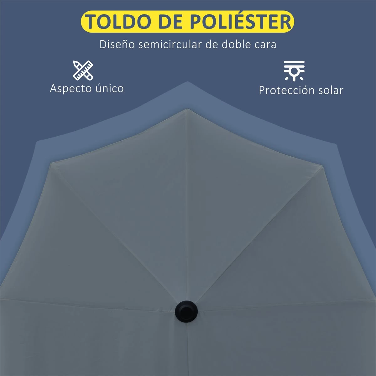 Outsunny Sombrilla De Pared De Jardín 200x190x240 Cm Parasol Con Manivela Poste De Acero Y Base Cruzada Protección Solar Para Terraza Balcón Exterior Gris 9 Outsunny Sombrilla De Pared De Jardín 200x190x240 Cm Parasol Con Manivela Poste De Acero Y Base Cruzada Protección Solar Para Terraza Balcón Exterior Gris - Imagen 7