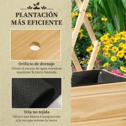 Outsunny Huerto Urbano Elevado De Madera Con Ruedas Mesa De Cultivo Con Enrejado Cama De Jardín Elevado Con Tela No Tejida Y Orificio De Drenaje Para Plantas Flores 79x29x130 Cm Natural 16 Outsunny Huerto Urbano Elevado De Madera Con Ruedas Mesa De Cultivo Con Enrejado Cama De Jardín Elevado Con Tela No Tejida Y Orificio De Drenaje Para Plantas Flores 79x29x130 Cm Natural -Tienda de muebles de jardín cfa000d5ef0f8d36501baa342b3dbb8d76c07a6f a4f0e934a60442a9adf194d94f0c2bb9