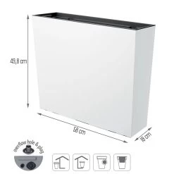 Prosperplast Jardinera Para Balcón Urbi Case , Con Depósito, Dimensiones (Mm) 580X180X498, Color Blanco -Tienda de muebles de jardín d009214e8266cd4aa3ed60ebdd83008c4d8bdade 8034ba16f55b450db1a5901d0ea9aad7