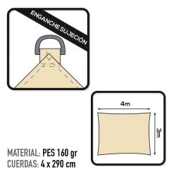 Toldo Vela Sombreo Rectangular Aktive Garden Color Crema -Tienda de muebles de jardín d1cdbdb9ce032cc49b32243bd9ce1975fedda9bc dedb8763e21d45c6a317571368f79e8e