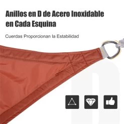Outsunny Toldo Vela Rectángulo 3x4m Vela De Sombra Para Terraza Jardín Camping Resistente Al Agua Protección UV Poliéster Color Oxido Rojo -Tienda de muebles de jardín d2dd325996cd578fa26d5ed8c858b329dbae6dc2 6afc5bcd3bfe4e03a966e9669a36bae5