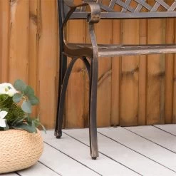 Outsunny Banco De Jardín De 2 Plazas De Aluminio Fundido Banco De Exterior Estilo Vintage Para Terraza Balcón Patio Carga 240 Kg 103x62x83 Cm Bronce -Tienda de muebles de jardín d3f3399a614a0153ccf4798404eb1ec008890f51 8a0ee41fcf8b47ffa590fd36cc4c3c1a