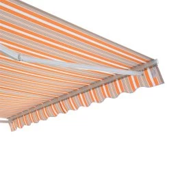 Outsunny Toldo Retráctil Con Manivela Toldo De 300x250cm Con Brazo Articulado De Aluminio Y Poliéster 280g/m² Rayas Naranja Beige Y Blanco -Tienda de muebles de jardín d41b4e6648b6da66374256effe4f69a49528f5cc 6b1006e0c7824be8b8ad1c607dc6c8d7