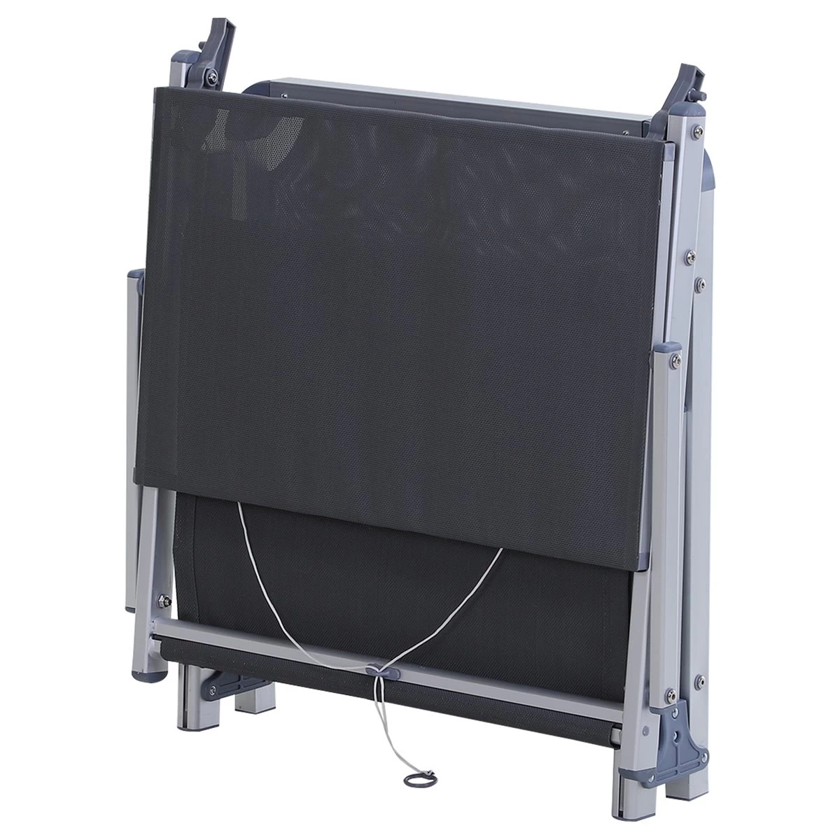 Outsunny Tumbona Plegable Y Reclinable De Aluminio Con Toldo Incorporado Para Piscina Jardín Terraza Exterior Carga 120 Kg 169x72x55/72cm Gris 10 Outsunny Tumbona Plegable Y Reclinable De Aluminio Con Toldo Incorporado Para Piscina Jardín Terraza Exterior Carga 120 Kg 169x72x55/72cm Gris - Imagen 8