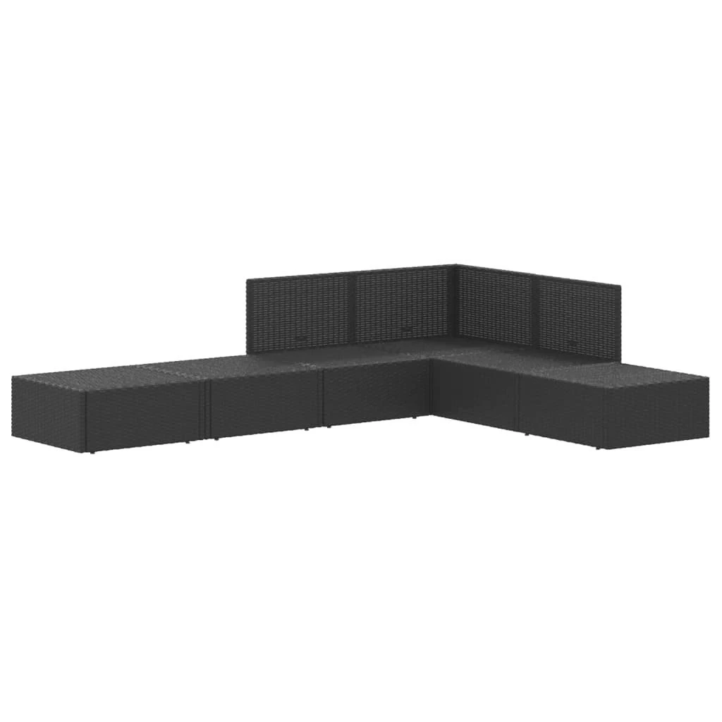 Set Muebles De Jardín 6 Piezas Y Cojines Ratán Sintético Negro VidaXL 6 Set Muebles De Jardín 6 Piezas Y Cojines Ratán Sintético Negro VidaXL - Imagen 4