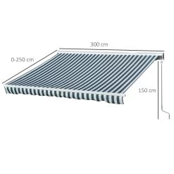 Outsunny Toldo Eléctrico Retráctil Con Función Manual Con Manivela Y Mando A Distancia 300x250 Cm Para Ventanas Puertas De Rayas Verde Y Blanco -Tienda de muebles de jardín d569818c6f7024791145d4572ea10a6064dcad1d 46b5c6533c2a45dc857935fc563084d5