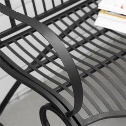 Outsunny Banco De Jardín De 2 Plazas 110x60x97 Cm Banco De Exterior De Metal Con Respaldo Decorativo Y Reposabrazos Para Terraza Balcón Patio Carga 200 Kg Negro -Tienda de muebles de jardín d84ca7ec944cd3ba95dd48e6bd9e8b71a9e021e5 efb2d0dfee4f4c78be15cd7767e17fdf