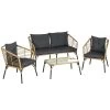 Outsunny Conjunto De Muebles De Ratán Para 4 Personas Muebles De Jardín 4 Piezas Con Sofá De 2 Plazos 2 Sillones Mesa De Centro Y 4 Cojines Para Terraza Patio Arena 2 Outsunny Conjunto De Muebles De Ratán Para 4 Personas Muebles De Jardín 4 Piezas Con Sofá De 2 Plazos 2 Sillones Mesa De Centro Y 4 Cojines Para Terraza Patio Arena -Tienda de muebles de jardín d933ad9dec655f823564b4a4bb75615f1d8ba5a2 2e2b453b7c5c48329aa1ae223dec9d51