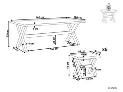 Conjunto De Comedor De Jardín De 6 Plazas De Cemento En Blanco/madera Clara OLBIA -Tienda de muebles de jardín d98d821efa97c76f40e24a6dea792fdb45a66cca de1e8a4f7cc848329bb1056a5e180dbc