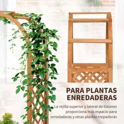 Outsunny Jardinera Enrejado Con Arco Macetero Con Soporte Para Trepadoras Cultivos Plantas Flores Decoración En Jardín Terraza Balcón 83x36x152 Cm Natural -Tienda de muebles de jardín daa5a3047e6f0eaddd91d0d50176872b01cbba03 e81cdc1e21924a75b40cd7ca0de7625a