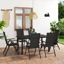 Juego De Comedor Para Jardín 7 Piezas Negro VidaXL -Tienda de muebles de jardín db04e7d3a95fee1e86a93f4738de7eccf13a854f ee412d66fd204c4da13052c4aca697c4