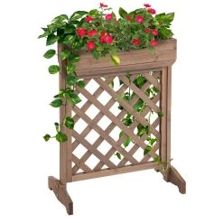 Outsunny Jardinera Con Enrejado De Madera Maciza Soporte Para Flores Plantas Trepaderas Balcón Patio Jardín Al Aire Libre 68x30x85,5 Cm Marrón -Tienda de muebles de jardín db56851b941ce878fe87f8c7bcbcf29309a4eb03 6f390c8163ed41e4b21826f58017ccb5