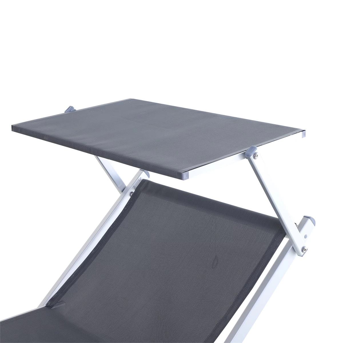 Outsunny Tumbona Plegable Y Reclinable De Aluminio Con Toldo Incorporado Para Piscina Jardín Terraza Exterior Carga 120 Kg 169x72x55/72cm Gris 12 Outsunny Tumbona Plegable Y Reclinable De Aluminio Con Toldo Incorporado Para Piscina Jardín Terraza Exterior Carga 120 Kg 169x72x55/72cm Gris - Imagen 10