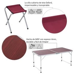 Outsunny Mesa Maleta De Aluminio 4 Taburete Plegable Portátil Para Acampada Picnic Jardín Terraza Conjunto Muebles Exterior Altura Ajustable -Tienda de muebles de jardín dd23d51878d38eb5d6cc97ce0fefb099bfc58a61 3120a6d75f2147d987cc627b6c2514fe