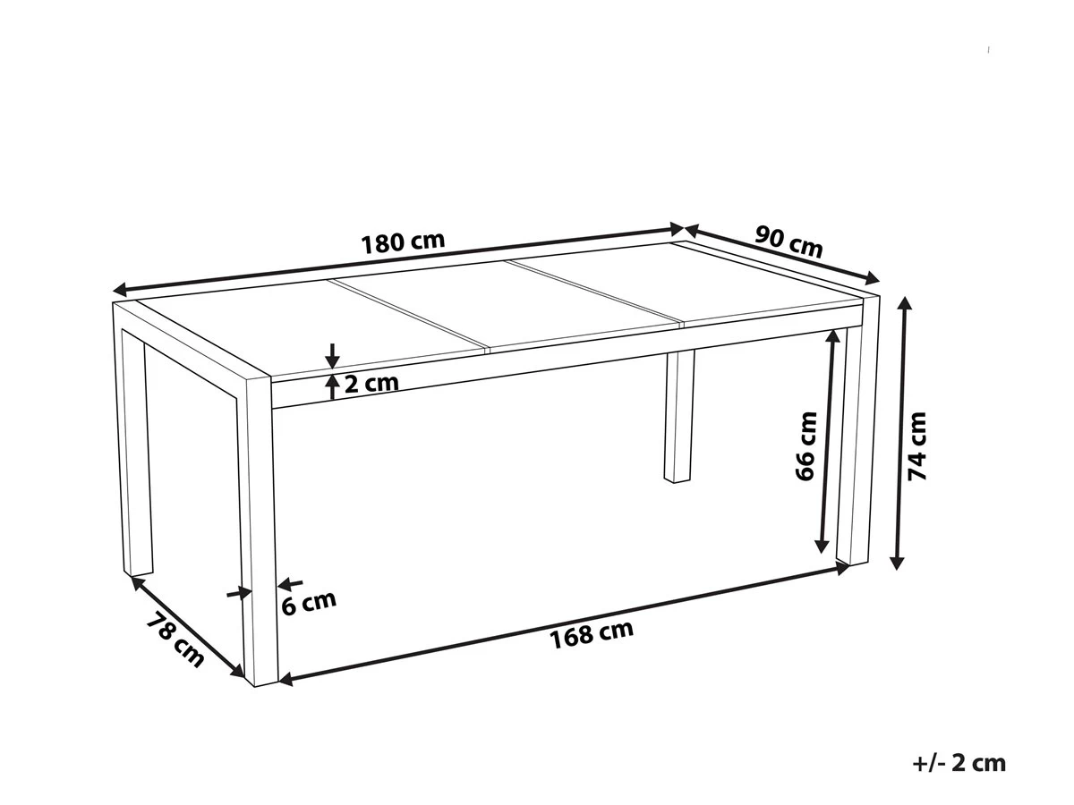 Mesa De Comedor De Metal/granito Plateado/negro 180 X 90 Cm GROSSETO 5 Mesa De Comedor De Metal/granito Plateado/negro 180 X 90 Cm GROSSETO - Imagen 3