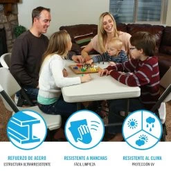 Mesa Patas Plegables Rectangular Crema LIFETIME 122 X 61 X 74 Cm -Tienda de muebles de jardín dd413c9d4476b14a7d53fecdb465318cc62889bc 737dfdde1dbf4dcabc02ba66a86f6905