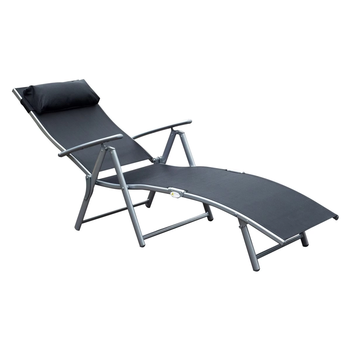 Outsunny Tumbona Plegable Respaldo Ajustable A 7 Niveles Con Almohada Texteline Resistente Relax En Exterior Piscina Terraza Camping 137x63.5x100.5cm Acero 10 Outsunny Tumbona Plegable Respaldo Ajustable A 7 Niveles Con Almohada Texteline Resistente Relax En Exterior Piscina Terraza Camping 137x63.5x100.5cm Acero - Imagen 8