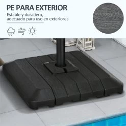 Outsunny Pesos De Base De Sombrilla En Voladizo De 4 Piezas Soporte De Parasol De Patio Rellenable De Agua De 100 Kg O Arena De 135 Kg Para Base Cruzada 98x98x18,5 Cm Negro 17 Outsunny Pesos De Base De Sombrilla En Voladizo De 4 Piezas Soporte De Parasol De Patio Rellenable De Agua De 100 Kg O Arena De 135 Kg Para Base Cruzada 98x98x18,5 Cm Negro -Tienda de muebles de jardín dec3d21b8a668b494d3514faa9f74b17f58b5787 9a0c75ab40954ccd8c5fb8bda9c71c5e