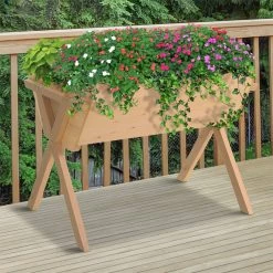 Outsunny Huerto Urbano De Madera 100x70x80 Cm Mesa De Cultivo Para Plantas Flores Hortalizas Con Patas Elevadas 4 Orificios De Drenaje Y Tela Geotextil -Tienda de muebles de jardín e00bd3d4a9f4d2e2d6bff4203d8c4d48d4def758 e2b01f8bd504459a849958df40715f60