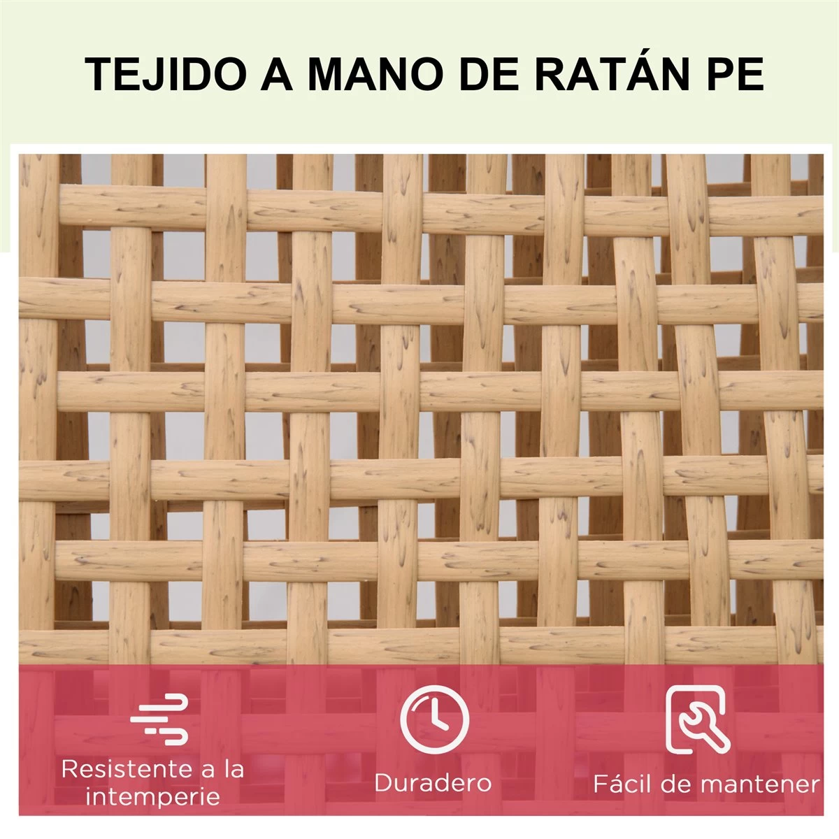 Outsunny Tumbona De Ratán Sintético Chaise Longue Con Respaldo Ajustable En 5 Posiciones Cojín Acolchado Y 2 Ruedas Para Jardín Terraza Acero 200x65x31 Cm Natural Y Beige 7 Outsunny Tumbona De Ratán Sintético Chaise Longue Con Respaldo Ajustable En 5 Posiciones Cojín Acolchado Y 2 Ruedas Para Jardín Terraza Acero 200x65x31 Cm Natural Y Beige - Imagen 5
