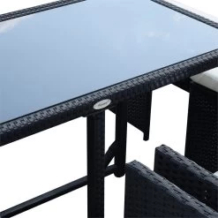 Outsunny Conjunto De Muebles De Jardín Comedor 9 Piezas De Ratán Apilables Con Cojines Para Terraza 1 Mesa 4 Sillas Y 4 Taburetes De Exterior Elegante Negro -Tienda de muebles de jardín e17047a4367317edb8e8b77207b04ea867247472 b53de4f27a4745e88a7258b130f02895