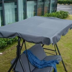 Outsunny Columpio Balancín De Jardín Exterior De 3 Plazas Con Cojín Techo Ajustable Y Marco De Acero Para Balcón Terraza Patio Carga Máx. 200 Kg 172x110x153 Cm Gris -Tienda de muebles de jardín e1ebdee67f811fddd8696ab12c18d023d9c64b14 e506ce4f28a84e38b6c8f417062df539