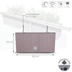 Prosperplast Jardinera Para Balcón Rato Case W , Dimensiones (Mm) 395X185X195, Color Mocca -Tienda de muebles de jardín e21f5fff62d661e793ab455e3061438bc215d5ad 7c78b30ae8af4fd6b4068f478101c798