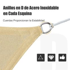 Outsunny - Toldo Vela Cuadrado (varios Tamaños Y Colores), Tamaño 3x3m, Color Arena -Tienda de muebles de jardín e4175b4f707c363d4f1a2a1a556a85ed672071f1 5e4428a7e2df434a8de32f2a07e0bf6f