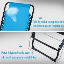 Outsunny Tumbona Plegable Y Ajustable De 4 Posiciones Silla Reclinable De Jardín Con Sistema De Cordones Para Exterior Marco Acero 197x58x76 Cm Azul Claro -Tienda de muebles de jardín e56ee49eef7132e64353ef9c44eaabea2fdda3ca 04ce7fd10de14719b7c96da5b4087a92