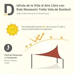 Outsunny Toldo Vela Color Naranja Sombrilla Parasol Triangulo Tela De Poliéster 160g/㎡ Jardin Playa Camping Sombra (varios Colores Y Medidas), Medida 3x3x3 Metros, Color Naranja -Tienda de muebles de jardín e5aa15f954c5e2585b4f5a7b534d9eecb3c58e45 018b5906254a4b94974ebf93c2cd3496