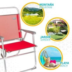 Silla Plegable Fija Aluminio Aktive Beach - Rojo -Tienda de muebles de jardín e6d37e426a54217b33219e5e38b8469ad7b55bf6 bcb2527a262b477e8b7d011e48d4f956