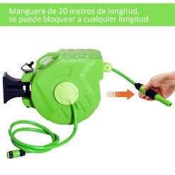 Outsunny Carrete Para Manguera Soporte Mural Portamanguera 20m Roll-up Automático Con Pistola De Pulverización Base De Pared Conector De Manguera Para Jardín Terraza -Tienda de muebles de jardín e739d795cb798d96d34e1059b60a82c5cd0d9053 f0ac5c2a8cf1492c9e2b7f1638259788