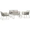 Outsunny Conjunto De Muebles De Jardín De Ratán 4 Piezas Sofá Doble 2 Sillones Individuales Y Mesa De Café De Vidrio Con Cojines Desenfundables Para Exterior Terraza Gris -Tienda de muebles de jardín e7c5ecffe3e8348059d32994f0ade3e2fb269e3f 5e48ee5a16d448c693411feea6ec65ef