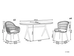 Conjunto De Jardín 6 Plazas De Ratán Beige/natural/negro/rosa ALIANO II -Tienda de muebles de jardín e7e2301e7f0cc36c002062582b21416ec5a5dcef a9455752f9a54b8391cac5f219ae49ab