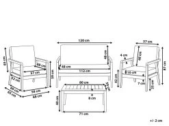 Conjunto De Jardín 4 Plazas Con Mesa De Madera De Acacia Clara/gris Pardo PALLANO -Tienda de muebles de jardín e8175c567ffa7c1e1bfe57e29019ce9cb8bda48f 8f55f4f714be42d089d1204af5804cab