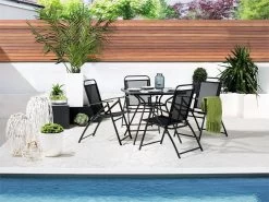 Conjunto De Jardín En Acero Negro Con 4 Sillas LIVO -Tienda de muebles de jardín e90698ea4cd532b2062abe1b016e055d01af41f4 8197ae4cf4764a489d3bd6f7eabd8884
