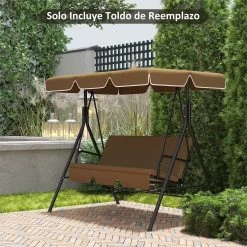 Outsunny Toldo De Repuesto Para Columpio De 2 Plazas Toldo Recambio Para Balancín Cubierta De Reemplazo Protección UV50+ Para Jardín Terraza Patio 192x144 Cm Marrón Oscuro -Tienda de muebles de jardín ea2f1086d10dd06f07ab6e4f4fda52e5e4df7c9a e50f9898256c4627904c851970571111