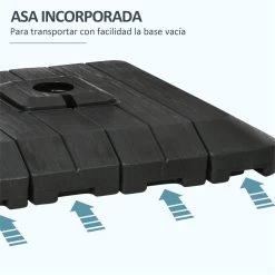 Outsunny Pesos De Base De Sombrilla En Voladizo De 4 Piezas Soporte De Parasol De Patio Rellenable De Agua De 100 Kg O Arena De 135 Kg Para Base Cruzada 98x98x18,5 Cm Negro 16 Outsunny Pesos De Base De Sombrilla En Voladizo De 4 Piezas Soporte De Parasol De Patio Rellenable De Agua De 100 Kg O Arena De 135 Kg Para Base Cruzada 98x98x18,5 Cm Negro -Tienda de muebles de jardín eb3cd9bb1a7c8f05ea77920cc9041b24f90e5b5f 77ed7253626d4c138aa6863ba406c23e
