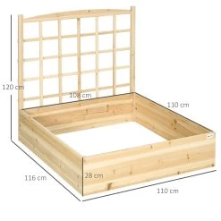 Outsunny Jardinera De Madera Con Enrejado Arriate De Jardín Con Celosía Jardinera De Caja Para Trepadoras Cultivos Verduras Flores 110x116x120 Cm Natural 13 Outsunny Jardinera De Madera Con Enrejado Arriate De Jardín Con Celosía Jardinera De Caja Para Trepadoras Cultivos Verduras Flores 110x116x120 Cm Natural -Tienda de muebles de jardín ec11ca89c366258da9c36051ab3c4e7d87456672 6c9746b34ca4461da3b651d601c131a6