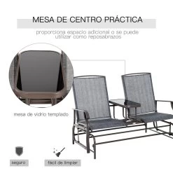 Outsunny Mecedora De 2 Plazas Banco Balancín Tipo Silla Basculante De Jardín O Patio De Metal Y Tela Texteline Para Exterior 148x81x100 Cm -Tienda de muebles de jardín ec9d968b00d109522f192d2c38ed56c9b303515b 35bc70695821402da23867780fba3391