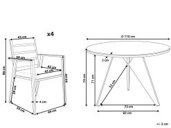 Conjunto De Comedor 4 Plazas De Metal Negro/gris/madera Clara OLMETTO/TAVIANO -Tienda de muebles de jardín ed48e96ab0570f6d0e3e69285615d62c0dd903e5 446df92cd1db46728bb9ef304ce3fa30